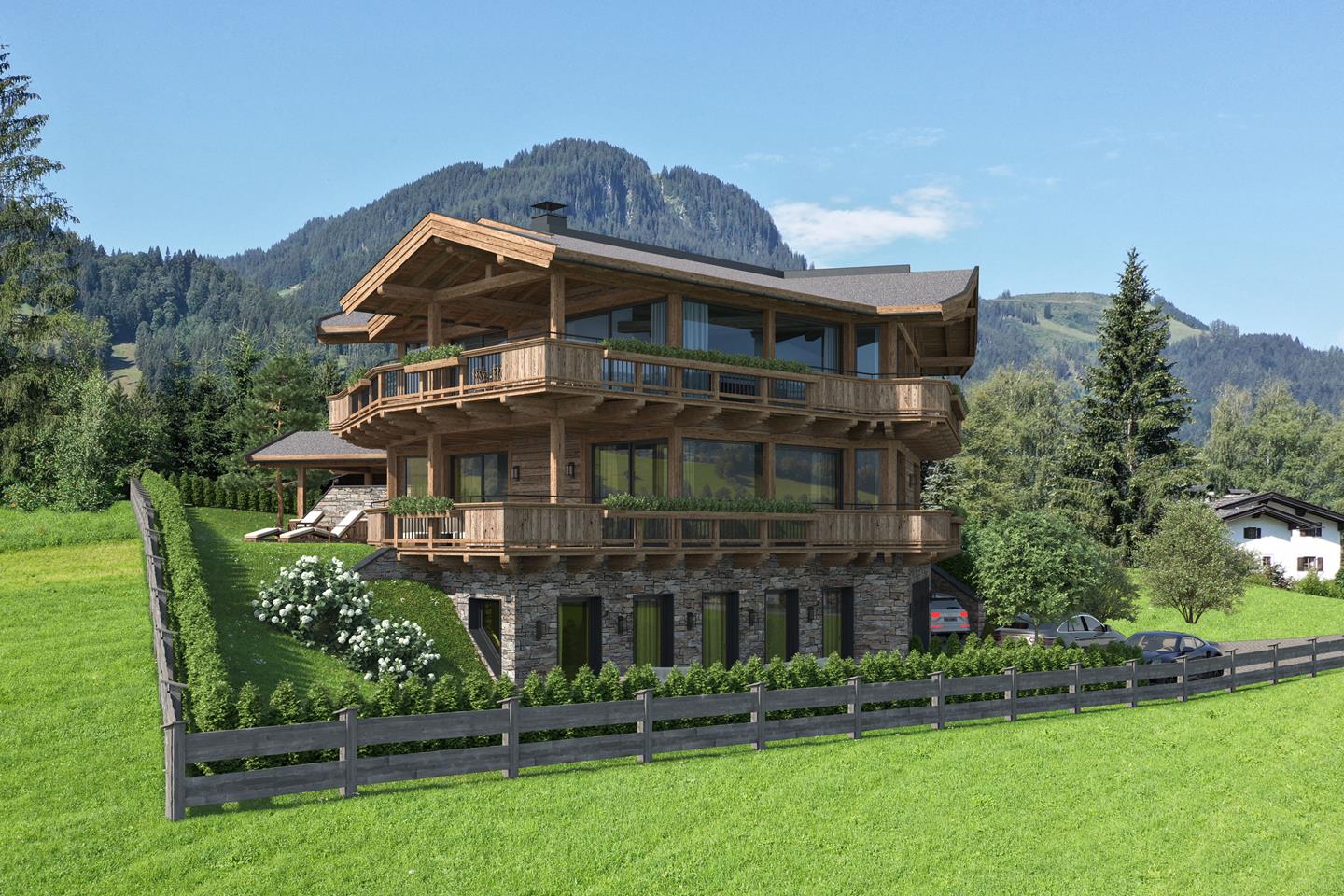 Thaler Bauprojekte - Neubau Wohnhaus "Diamond Hills" in Kitzbühel - Aussenansicht